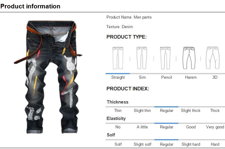 Ripped Jeans with Paint Details Men Straight Cut Jeans - FanFreakz