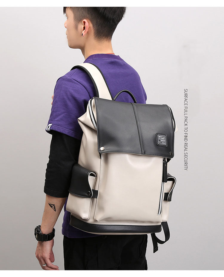 Minimalist Smart Casual Faux Leather Backpack