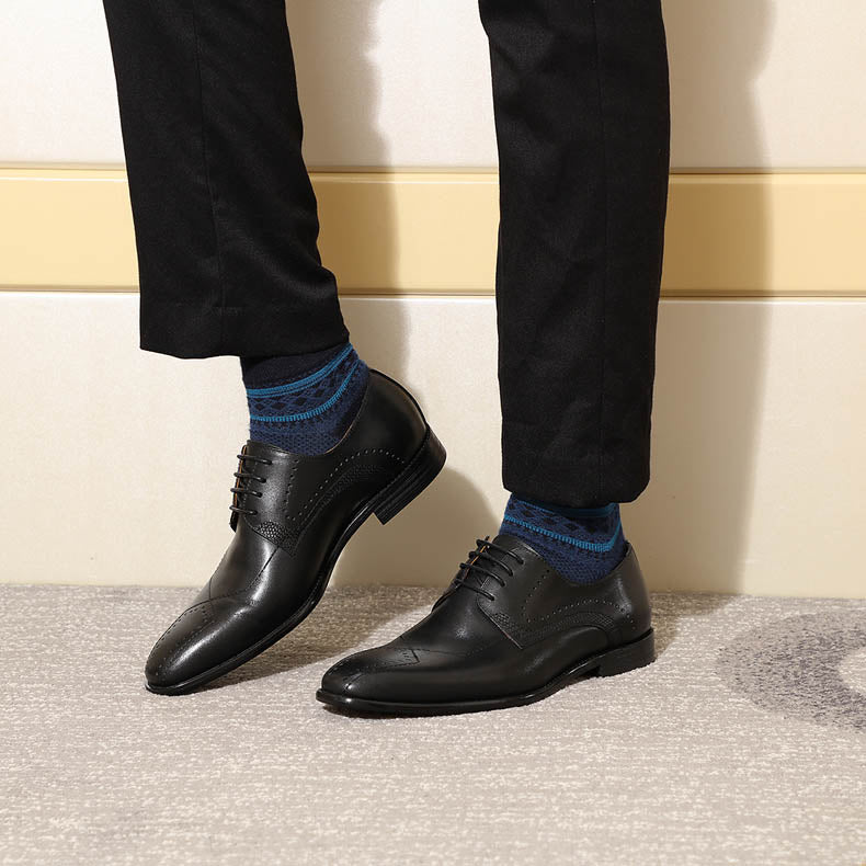 Luxury Formal Simple Modern Toe Brogue Men Derby Shoes
