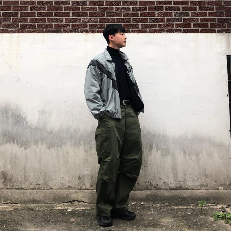 Oversize Cross Line Embroidery Jacket