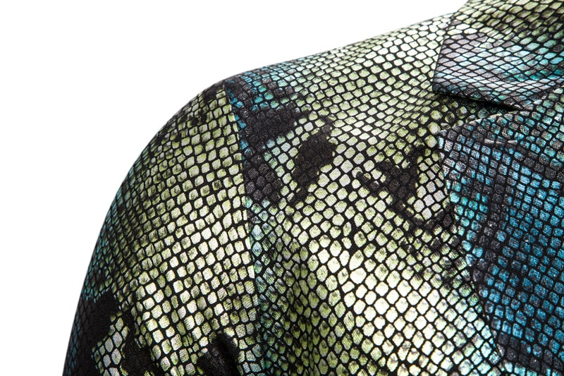 Silver Shiny Fish Scale Pattern Stage Costume Men Blazer