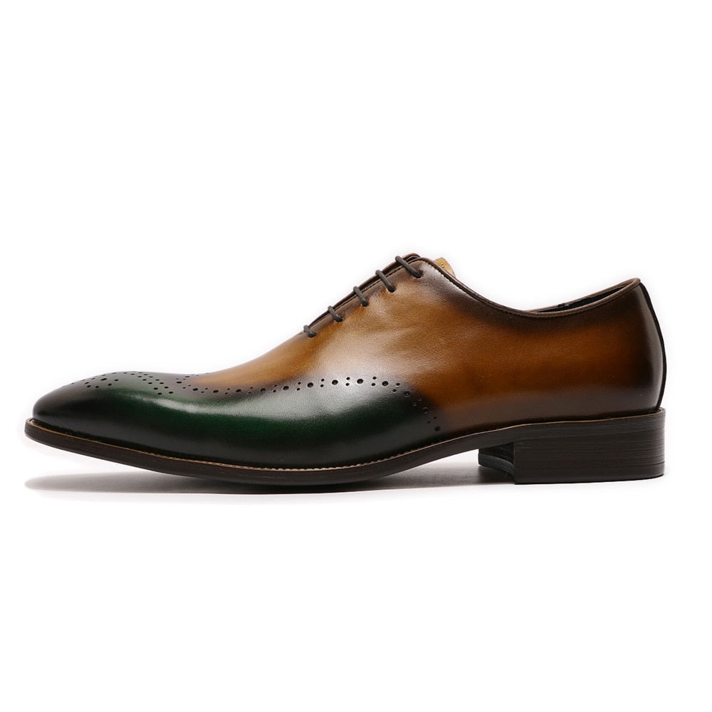 Hand Painted Men Wingtip Oxford Shoes