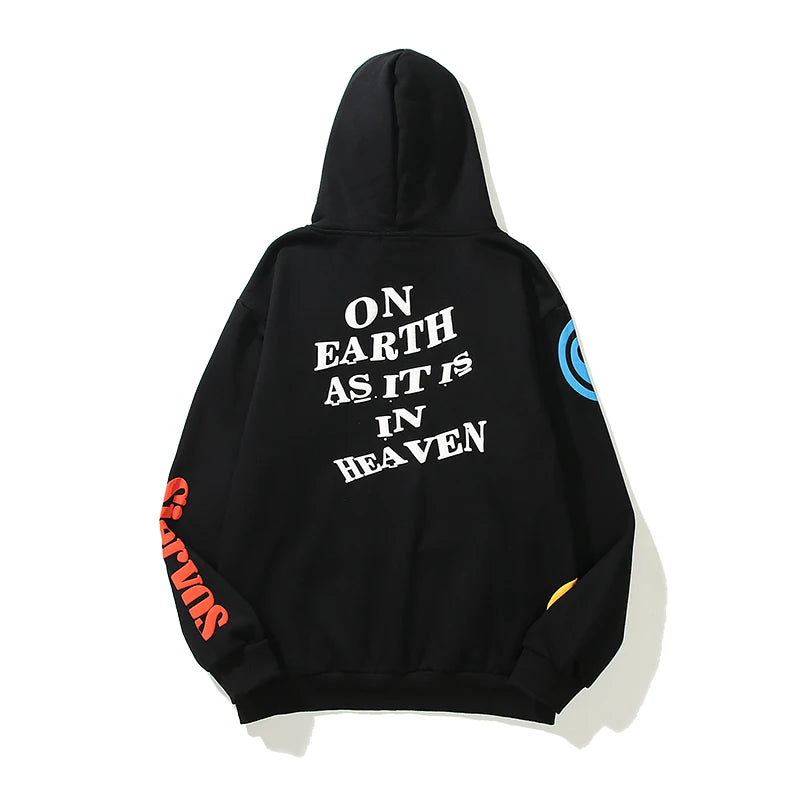 Harajuku Retro Letter Foam Hoodie