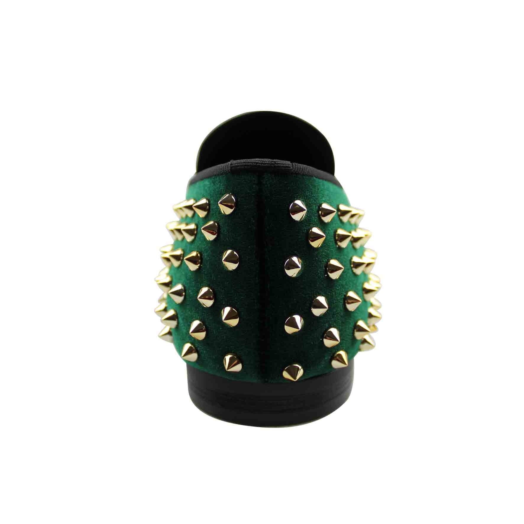 Velvet Spikes with Lion Medal Men Loafers Shoes