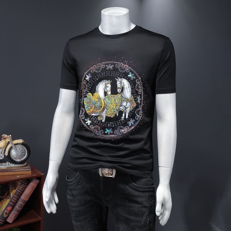 Double Luxury Horse Decorated T-Shirt