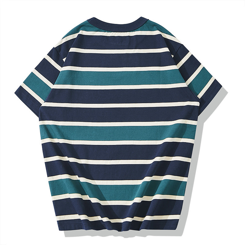 Irregular Striped High-Quality Cotton T-Shirt