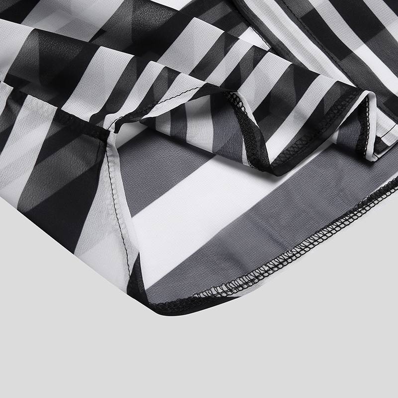 Two Ways Irregular Stripe Patterned Shirt