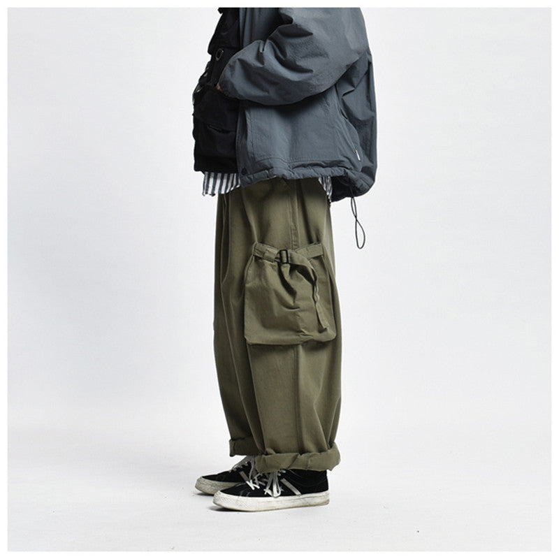 Solid Mono Color Baggy Cargo Pants