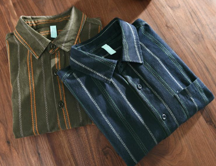 Dashes and Dots Stripe Patterned Shirt