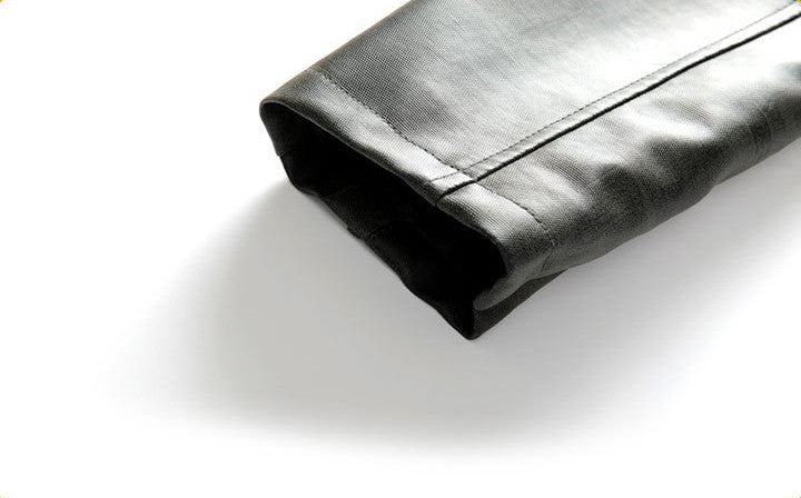 Irregular Checkered Faux Fur Leather Jacket