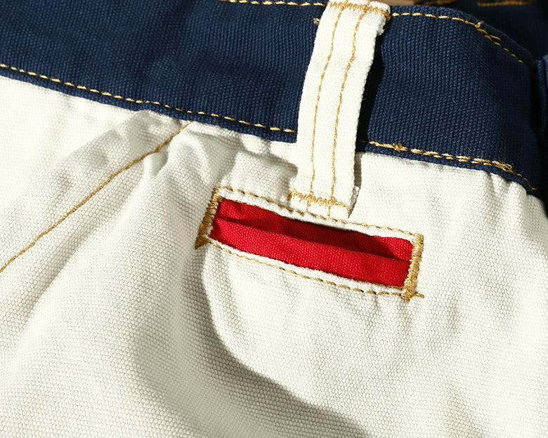 Multi-Pocket Solid Cotton Mid-Waist Short