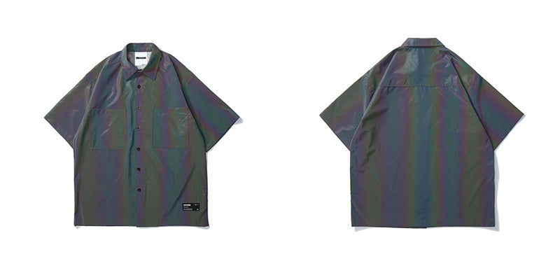 Rainbow UV Reflective Unisex Pocket Short Sleeve Shirt