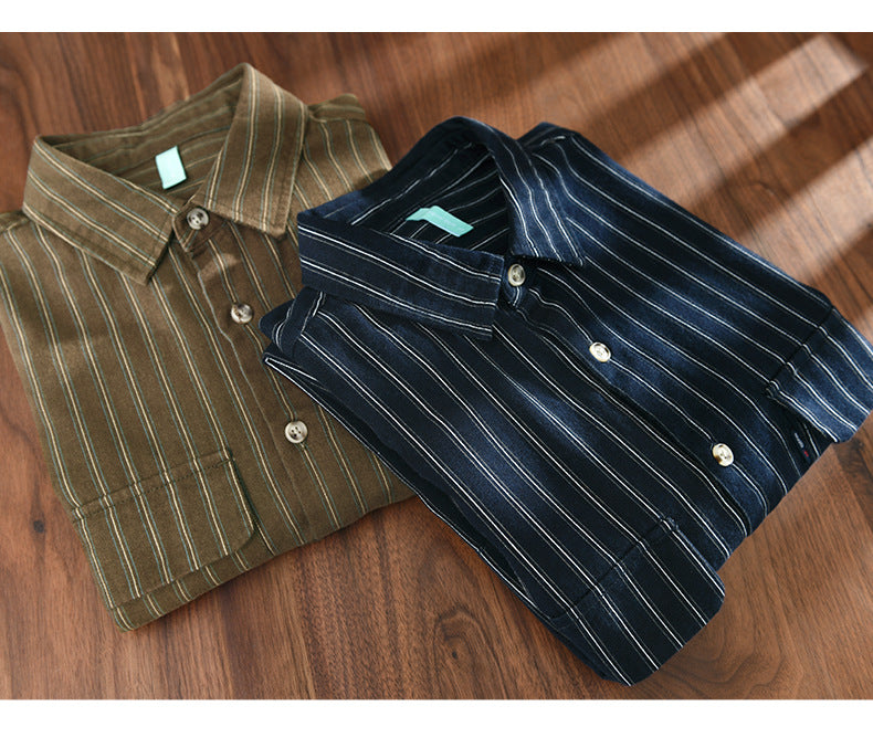 Triple Style Striped Patterned Pocketed Shirt