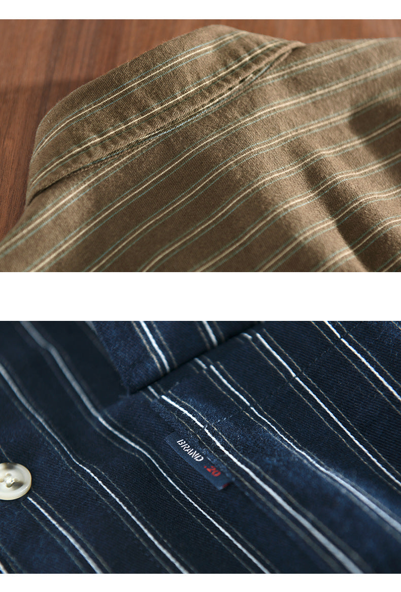 Triple Style Striped Patterned Pocketed Shirt