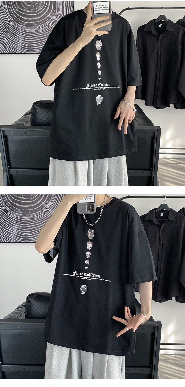 Harajuku Funny Graphic Printed Oversize T-Shirt