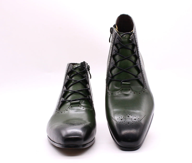 Zippered Leather Classic Look Men Ankle Boots