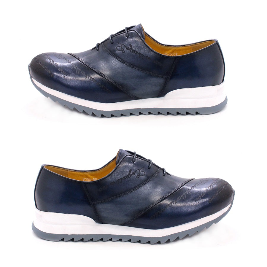 Hand Writing Pattern Leather Shoes