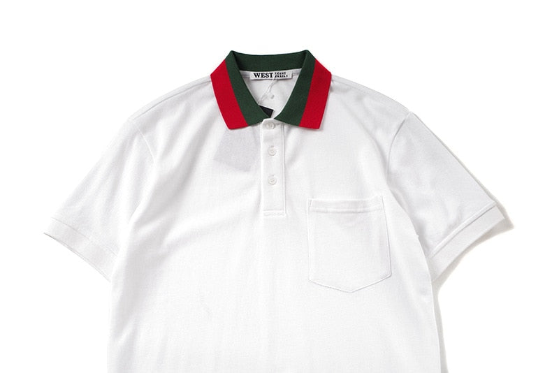 Casual Two Color Collar Short Sleeve Men Polo Shirt
