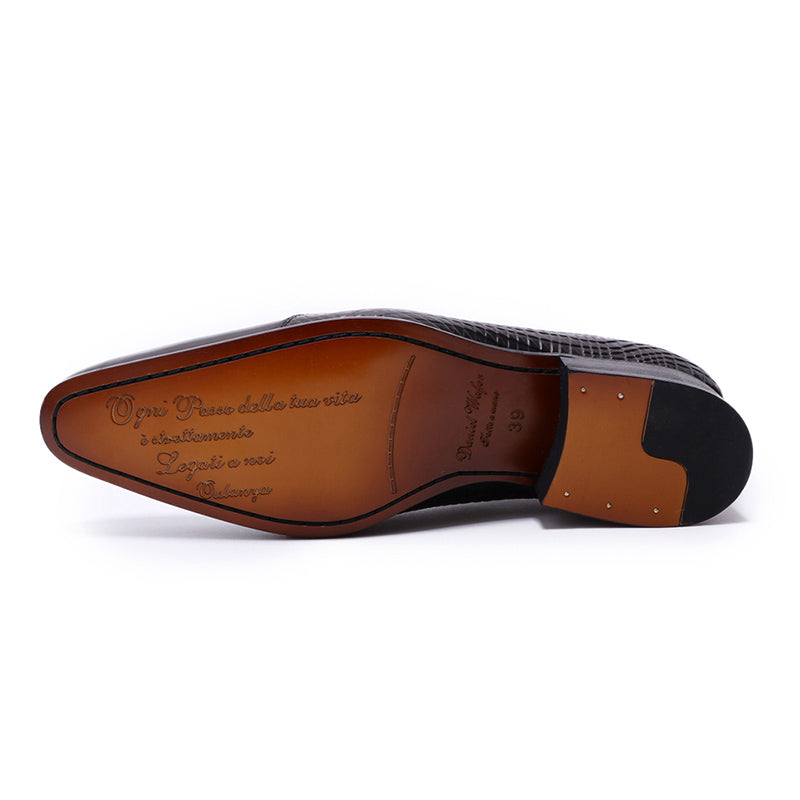 Patterned Leather Combination Men Classic Oxford Shoes