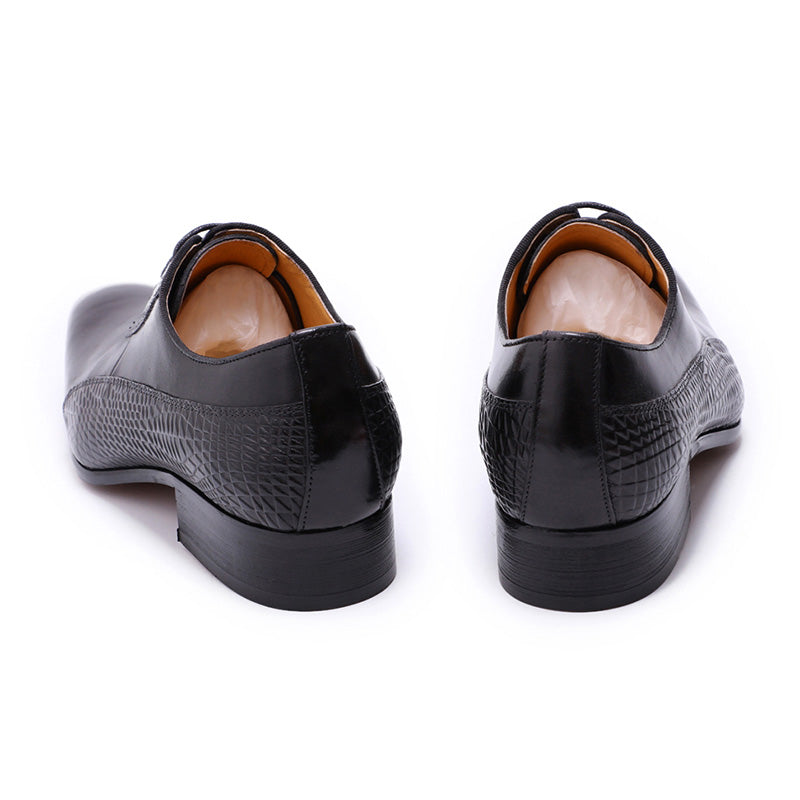 Patterned Leather Combination Men Classic Oxford Shoes