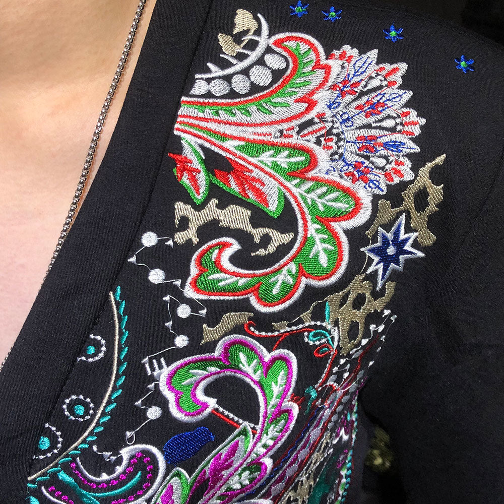 Chinese Stitching Embroidery Blazer