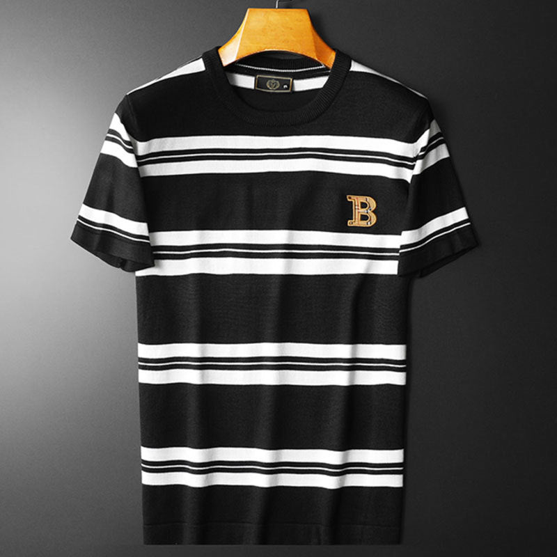 Mono Palette Striped Pattern T-Shirt