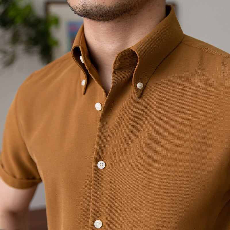 Casual Simple Solid Short Sleeve Shirt