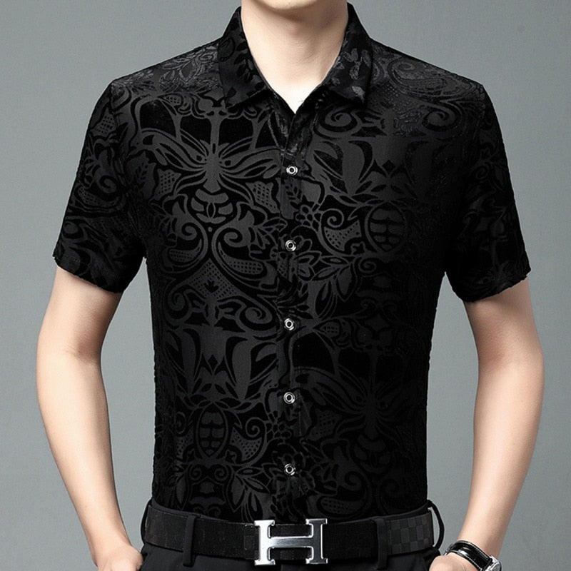 Royal Ethnic Abstract Print Shirt