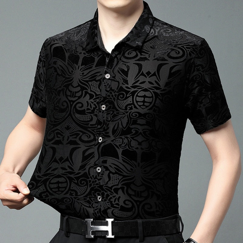 Royal Ethnic Abstract Print Shirt