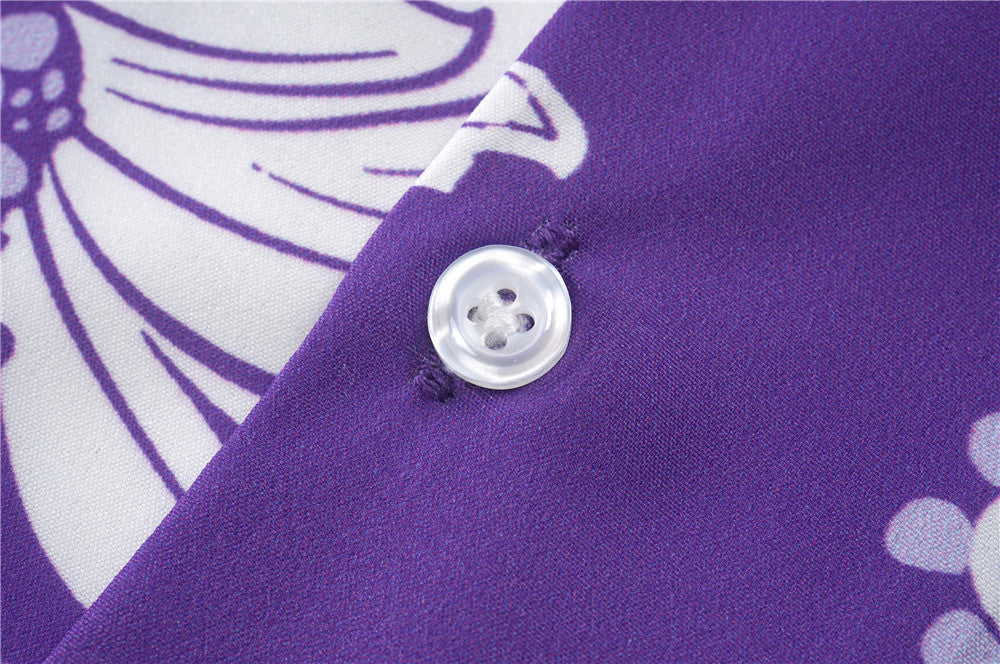 Casual Floral Purple Shirt
