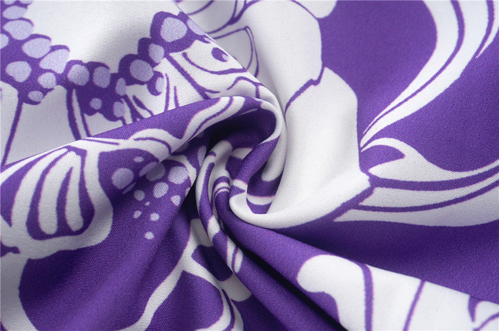 Casual Floral Purple Shirt