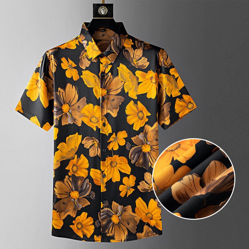 Summer Floral Hawaiian Beach Men Shirt