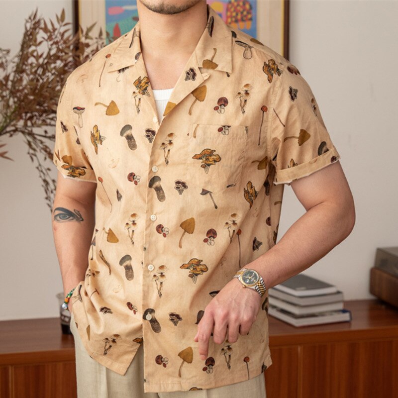 Mushrooms Printed Pattern Design Shirt