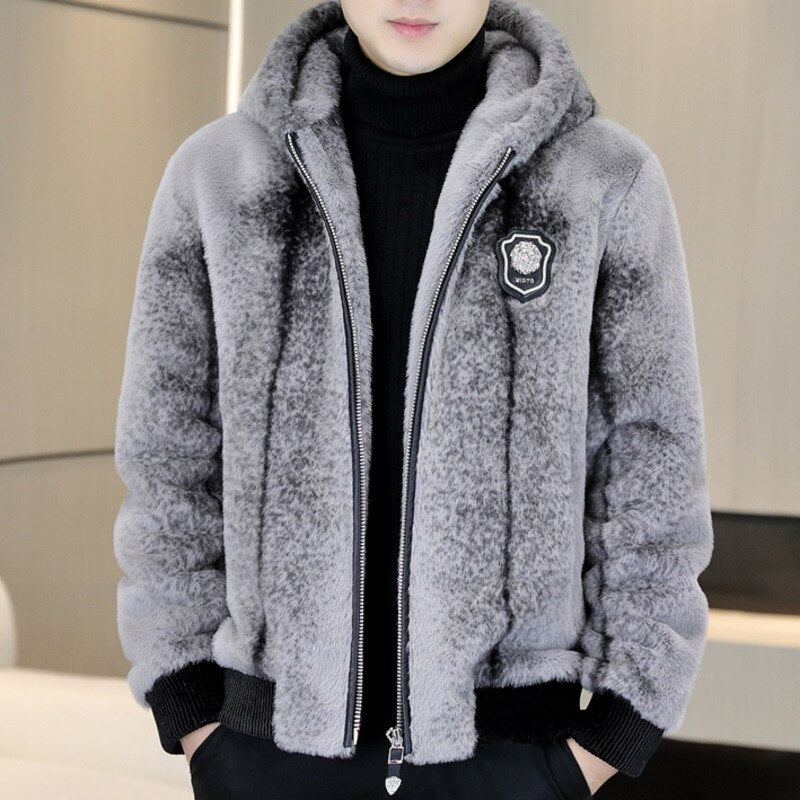 Ferret Fur Golden Velvet Jacket