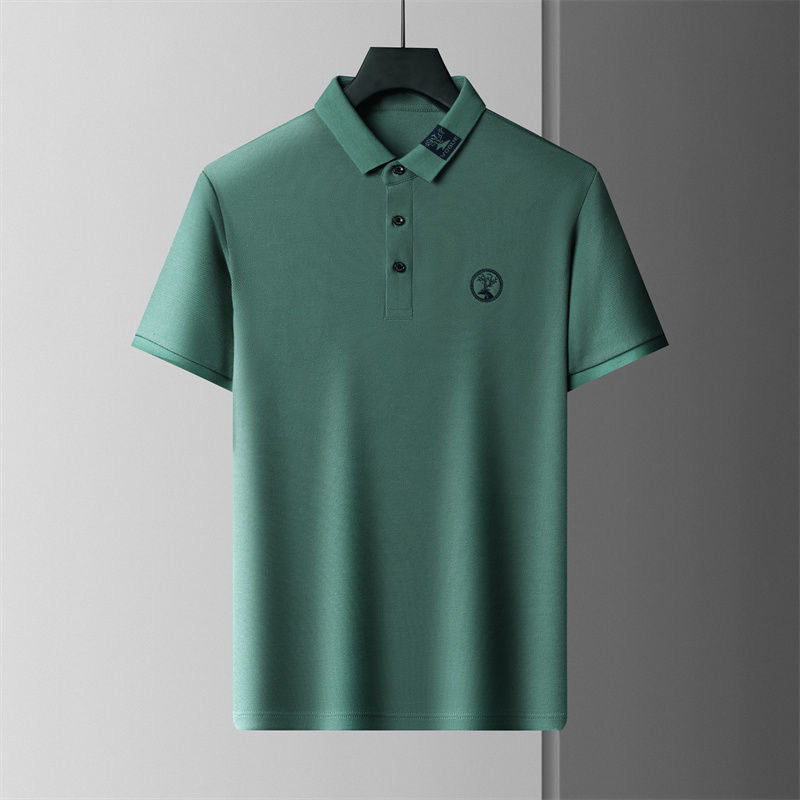 Deer Head Embroidery Lapel Polo Shirt