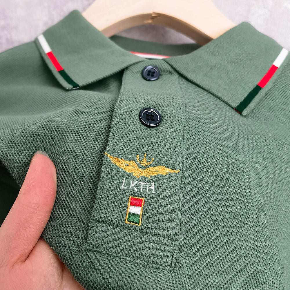Embroidery Decoration Solid Cotton Polo Shirt
