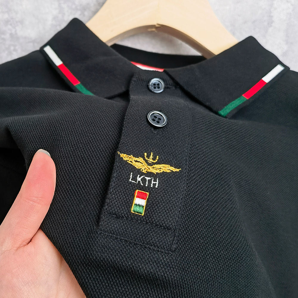 Embroidery Decoration Solid Cotton Polo Shirt