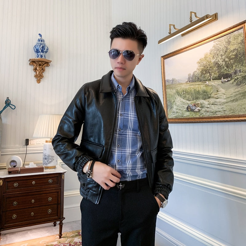 Blue Gray Plaid Business Slim Fit Casual Men Long Sleeves Shirt