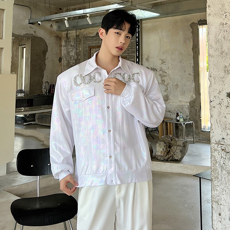 Letter Decoration Shoulder Pad Jacket