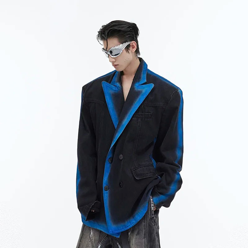 Blue Line Shoulder Padded Blazer