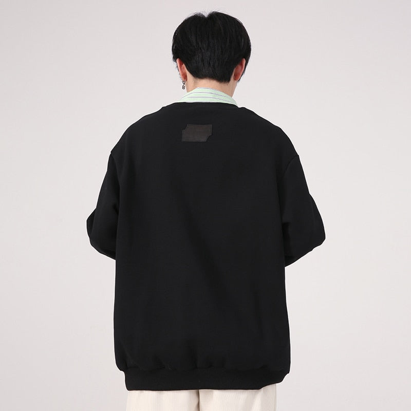 Letter Print Pattern Simple Long Sleeve Sweater