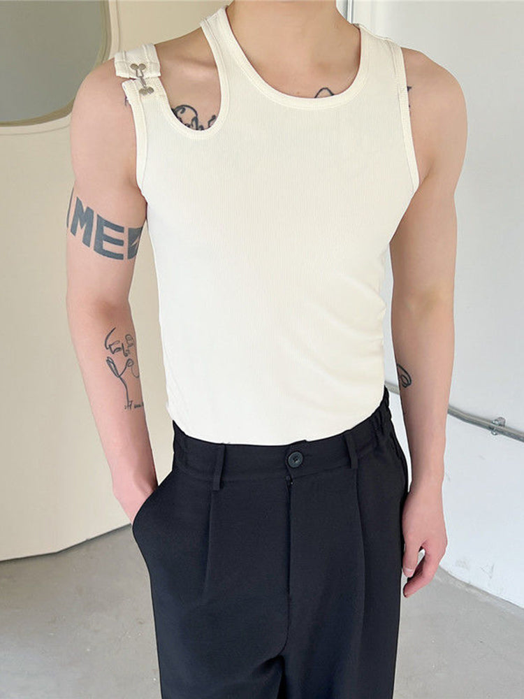 Shoulder Strap Design Slim Fitting Tank Top