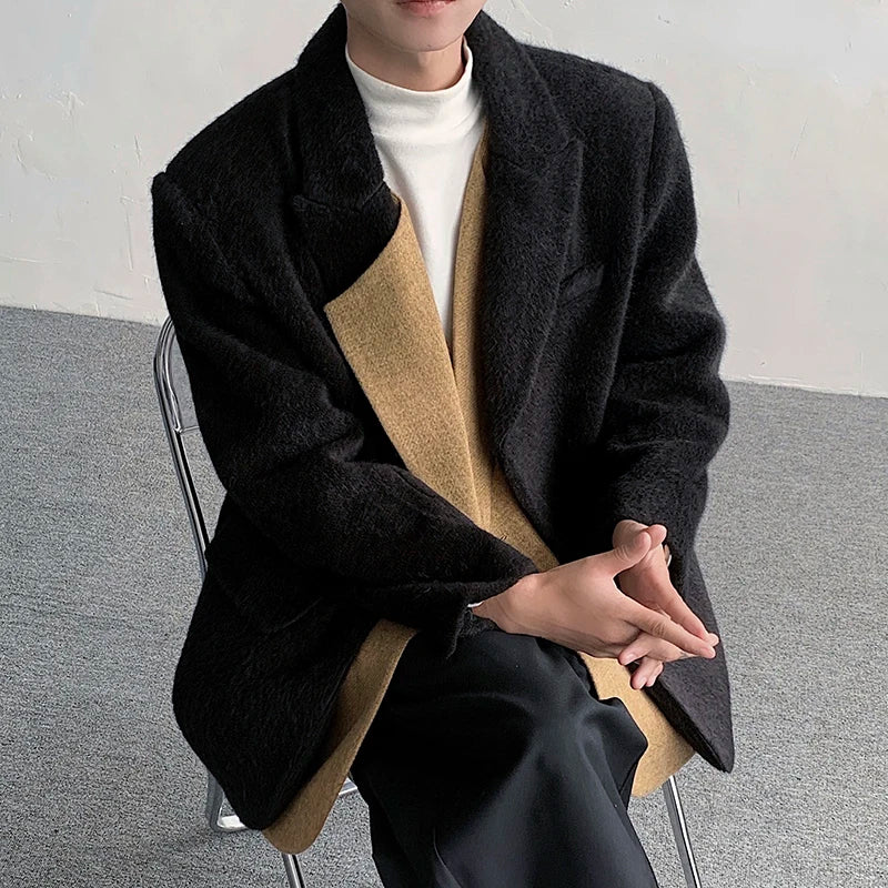 Fake Two-Piece Solid Blazer