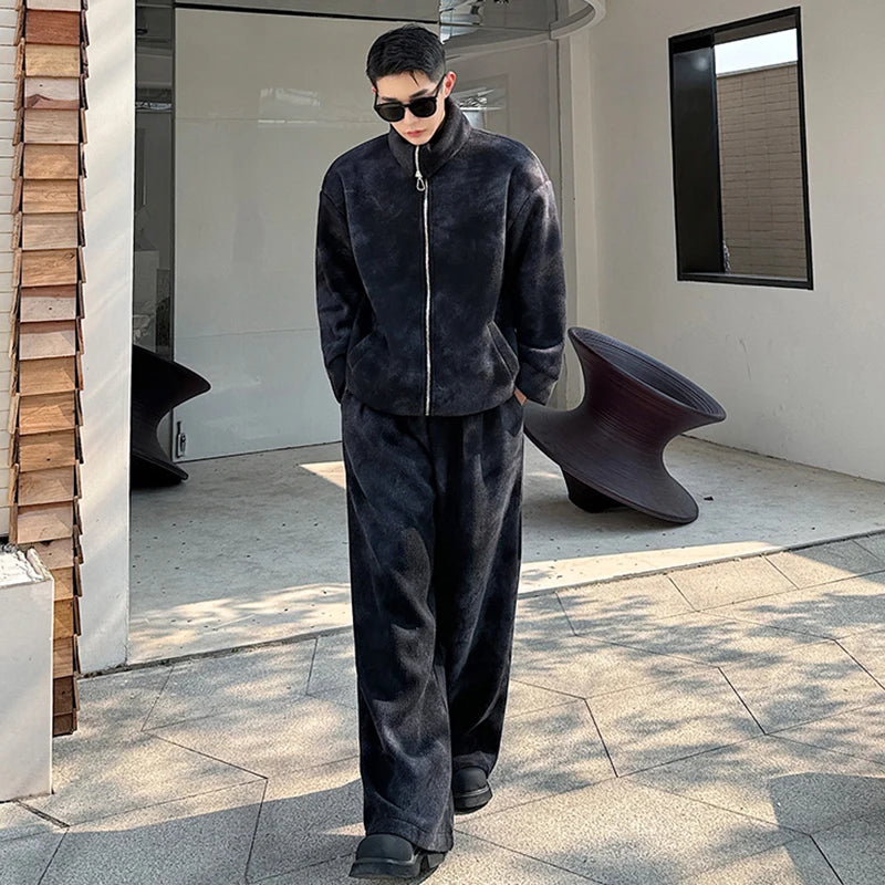 Trendy Tie-Dyed Sweater Wide Leg Pants Set