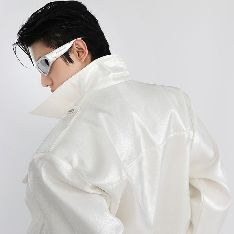 Niche Zipper Shoulder Pad Jacket