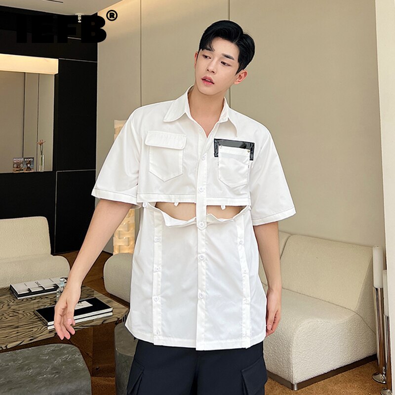 Black White Split Spliced Patchwork Shirt