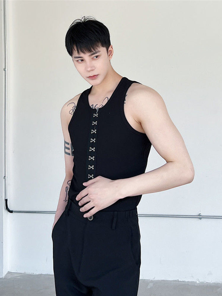 Vest Silhouette Metal Closure Tank Top