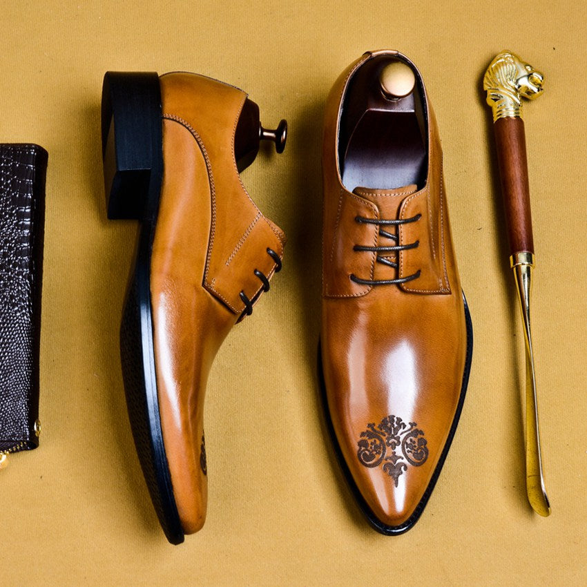 Genuine Leather Formal Dress Pointed Toe Handmade Crafted Man Shoes