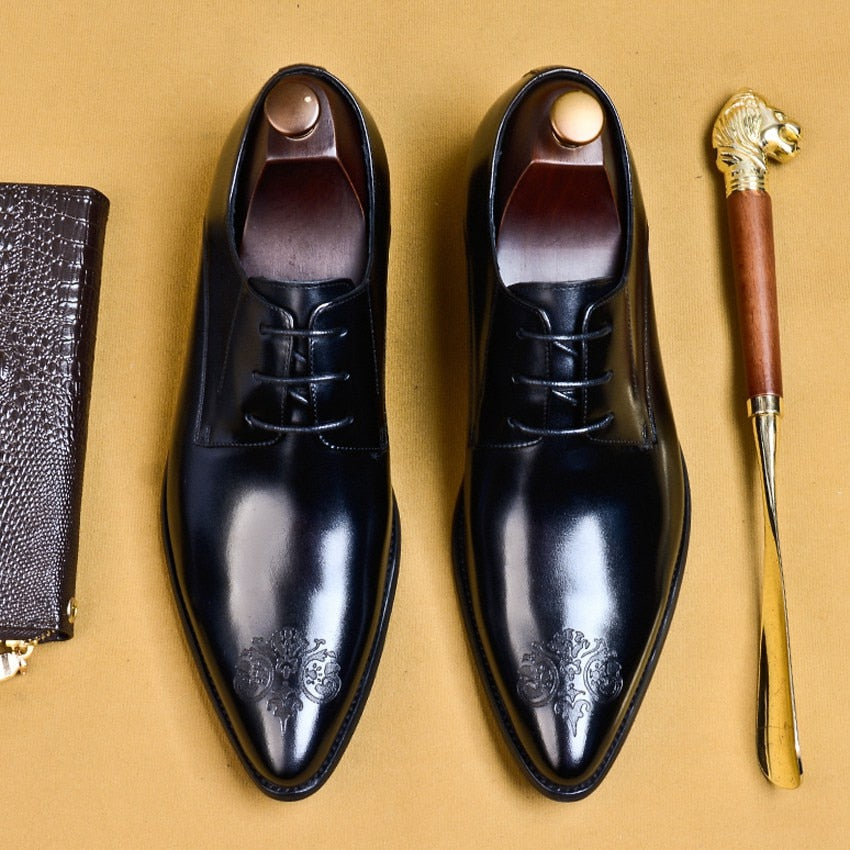 Genuine Leather Formal Dress Pointed Toe Handmade Crafted Man Shoes