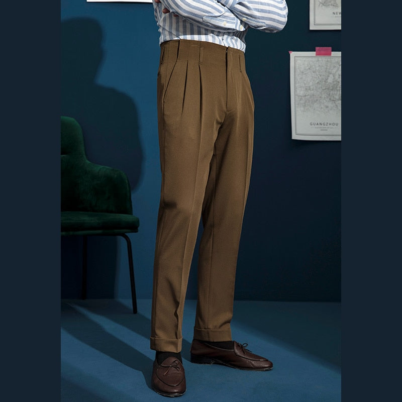 Trouser High Waisted Straight Cutting Pants